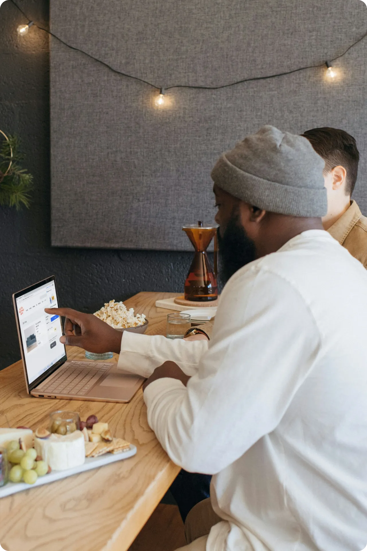 Consultant working remotely on a laptop